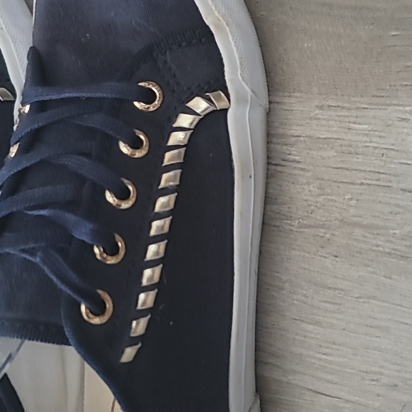 Jack Rogers Navy Blue Gold Embellishment Carter Canvas Sneakers Size 5.5 - Picture 2 of 7